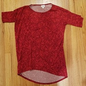 Red floral lularoe irma xxs